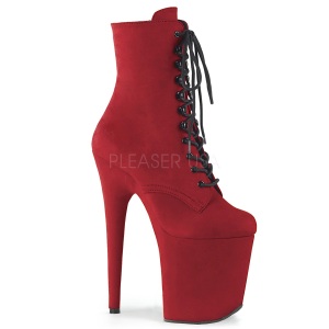 Rojo Terciopelo 20 cm FLAMINGO-1020FS botines de pole dance