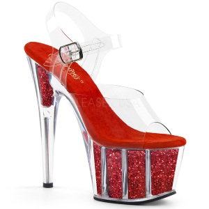 Rojo purpurina 18 cm Pleaser ADORE-708G Zapatos con tacones pole dance