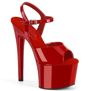 Rojo sandalias pleaser con plataforma 18 cm PASSION-709