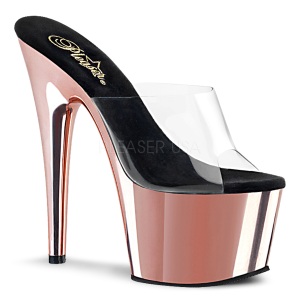 Rosa 18 cm ADORE-701 Cromo Plataforma Mules Calzado