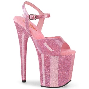 Rosa 20 cm FLAMINGO-809GP brillo zapatos tacn alto con plataforma