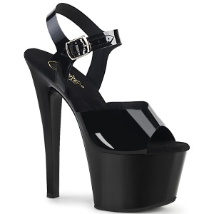 Tacones negros 18 cm SKY-308N JELLY-LIKE material elstico tacn alto plataforma