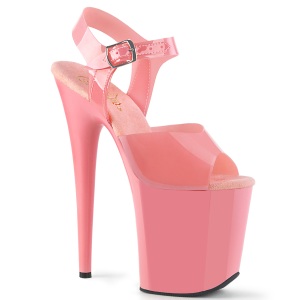 Tacones rosas 20 cm FLAMINGO-808N JELLY-LIKE material elstico tacn alto plataforma