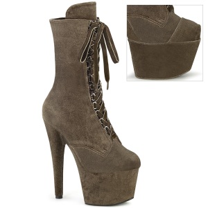 Terciopelo 18 cm ADORE-1045VEL botines tacn aguja khaki + protectoras