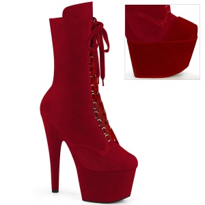 Terciopelo 18 cm ADORE-1045VEL botines tacn aguja rojo + protectoras