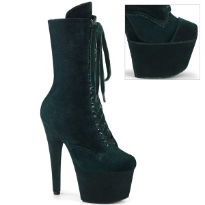 Terciopelo 18 cm ADORE-1045VEL botines tacn aguja verdes + protectoras