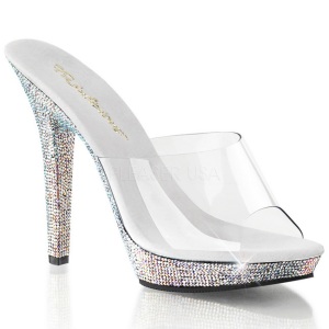 Transparente 13 cm LIP-101DM Mules Strass Altos