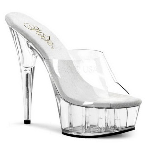 Transparente 15,5 cm Pleaser DELIGHT-601 Plataforma Mules Calzado