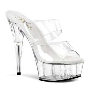 Transparente 15,5 cm Pleaser DELIGHT-602 Plataforma Mules Calzado