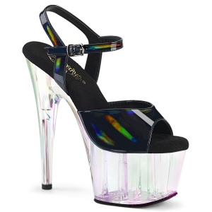 Transparentes plataforma 18 cm ADORE-709HT Negro sandalias tacn alto