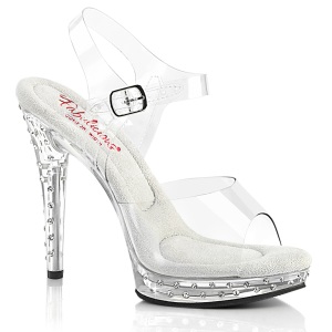 Transparentes sandalias con plataforma strass 12,5 cm Fabulicious GLORY-508SDT