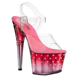 Transparentes sandalias pleaser con plataforma 18 cm STARDUST-708T