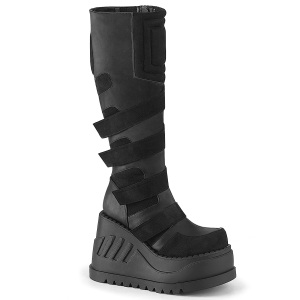 Vegano 12 cm STOMP-228 botas cyberpunk plataforma de cuas con hebilla