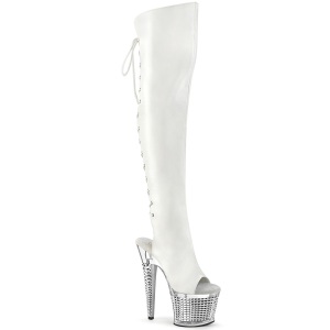 Vegano 18 cm SPECTATOR-3019 botas altas tacn blancos