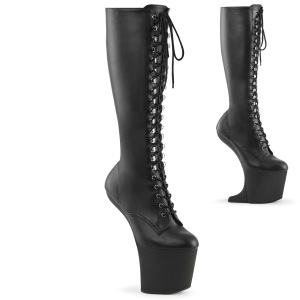 Vegano 20 cm CRAZE-2023 Heelless plataforma botas pony negro