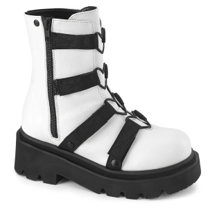 Vegano 6,5 cm RENEGADE-50 demoniacult botines alternativo plataforma blanco