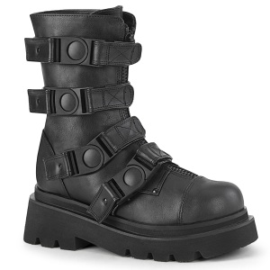 Vegano 6,5 cm RENEGADE-55 demoniacult botines alternativo plataforma negro