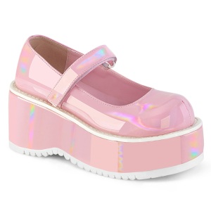 Vegano 8,5 cm DemoniaCult DOLLIE-01 zapatos de saln mary jane rosa