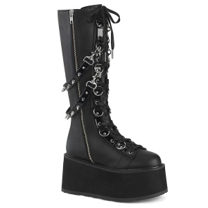 Vegano 9 cm DAMNED-220 plataforma botas hasta la rodilla mujer con cordones