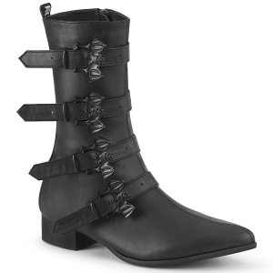 Vegano WARLOCK-110-B hombre botines puntiagudos winklepicker 4 hebillas