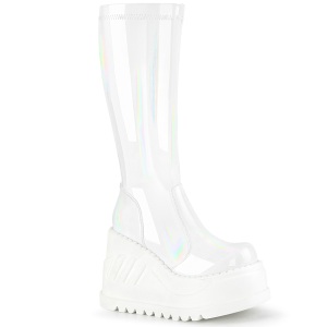 Vegano blanco 12 cm STOMP-200 botas cyberpunk plataforma de cuas