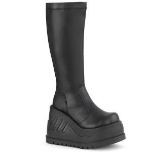 Vegano negros 12 cm STOMP-200 botas cyberpunk plataforma de cuas