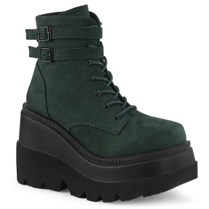 Verde Terciopelo 11,5 cm SHAKER-52 botines cua alta plataforma negro