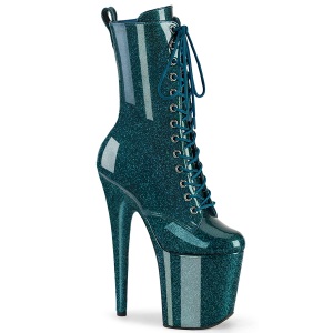 Verde glitter 20 cm plataforma botines tacn alto mujer