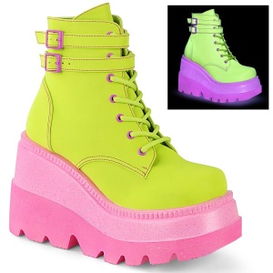 Verde neon 5 cm SHAKER-52 botines cyberpunk plataforma