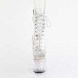 1021C-7 - 18 cm botines de tacn altos pleaser strass transparentes