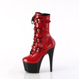 1046TT - 18 cm plataforma botines tacn alto charol rojo