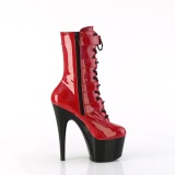 1046TT - 18 cm plataforma botines tacn alto charol rojo