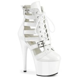 ADORE-1013MST 18 cm botines de tacn altos pleaser blanco