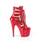 ADORE-1013MST 18 cm botines de tacn altos pleaser rojo