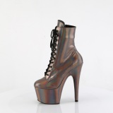 ADORE-1020HG - 18 cm botines de tacn altos pleaser holograma marron