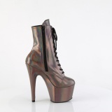 ADORE-1020HG - 18 cm botines de tacn altos pleaser holograma marron