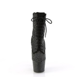 ADORE-1020RM 18 cm botines de tacn altos pleaser strass negro