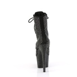 ADORE-1020RM 18 cm botines de tacn altos pleaser strass negro