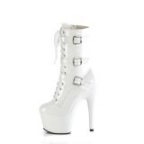 ADORE-1043 - 18 cm plataforma botines tacn alto charol blanco