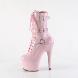 ADORE-1043 - 18 cm plataforma botines tacn alto charol rosa