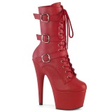 ADORE-1043 - 18 cm plataforma botines tacn alto vegano rojo