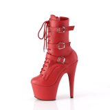 ADORE-1043 - 18 cm plataforma botines tacn alto vegano rojo