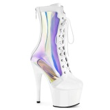 ADORE-1047 - 18 cm plataforma botines tacn alto charol blanco