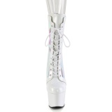 ADORE-1047 - 18 cm plataforma botines tacn alto charol blanco