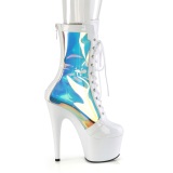 ADORE-1047 - 18 cm plataforma botines tacn alto charol blanco