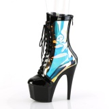 ADORE-1047 - 18 cm plataforma botines tacn alto charol negro