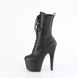 ADORE-1049WR - 18 cm plataforma botines tacn alto vegano negro