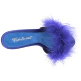 Azul 13 cm POISE-501F Tacn plumas de marabu Mules Calzado