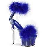 Azul 18 cm ADORE-724F sandalias de tacn con plumas pole dance