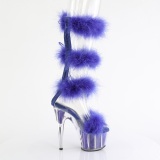 Azul 18 cm ADORE-728F sandalias de tacn con plumas pole dance